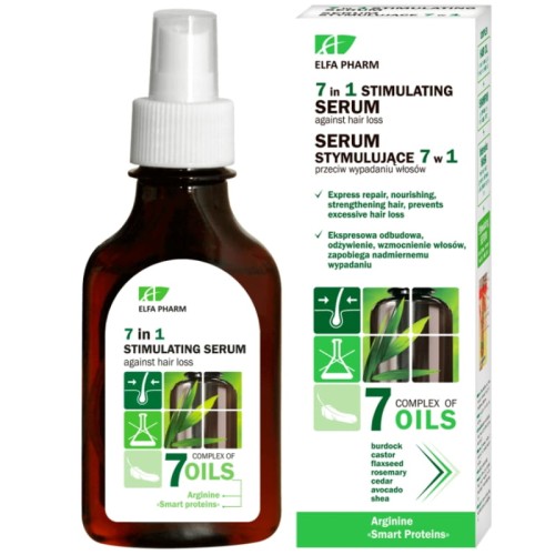 Stymulujące Serum przeciw wypadaniu włosów 7w1 Kompleks 7 olejków 100ml