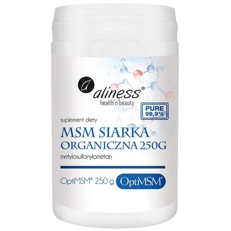 MSM Siarka organiczna Metylosulfonylometan Pure 99,9% Proszek 250g
