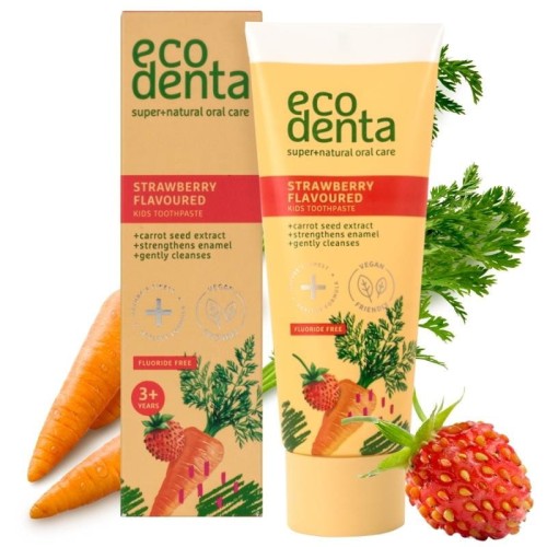 Ecodenta Pasta do zębów dla dzieci Poziomka Marchewka +3 75ml