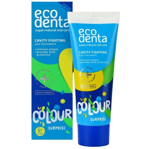 Ecodenta Pasta do zębów dla dzieci przeciw próchnicy Kolorowa niespodzianka 6+ 75ml