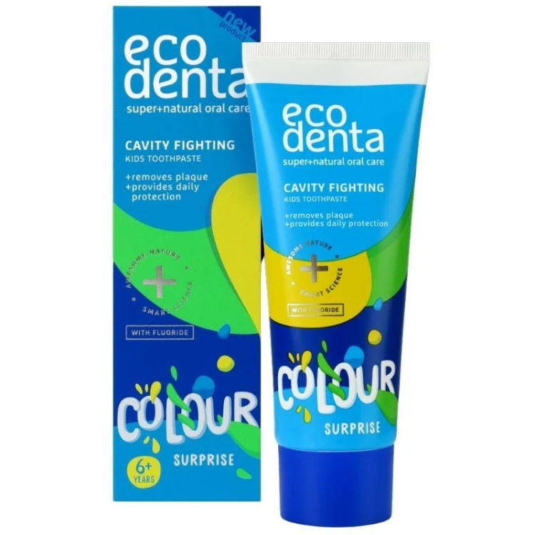 Ecodenta Pasta do zębów dla dzieci przeciw próchnicy Kolorowa niespodzianka 6+ 75ml