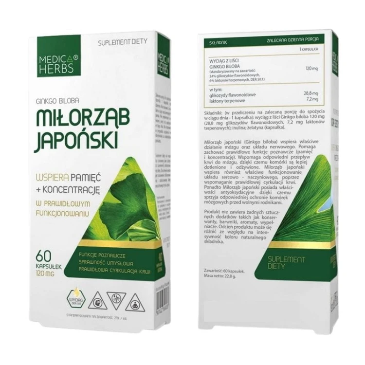 Miłorząb japoński 120mg 60 kaps.