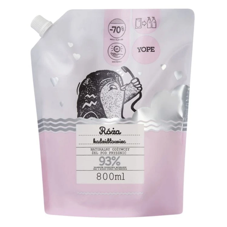 Naturalny żel pod prysznic Róża i kadzidłowiec Refill 800ml