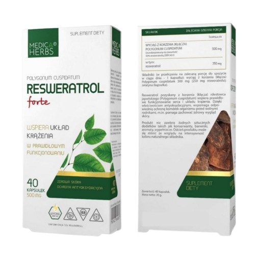 Resweratrol Forte 500mg 40 kaps.