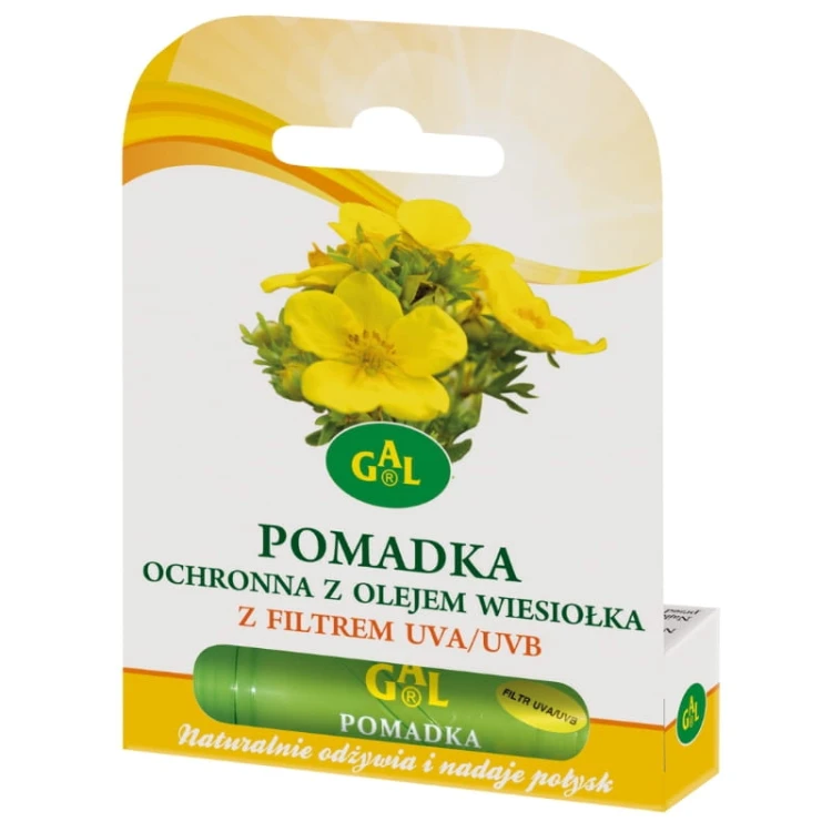 Pomadka ochronna z olejem wiesiołka z filtrem UVA/UVB naturalnie odżywia i nadaje połysk 4,3g