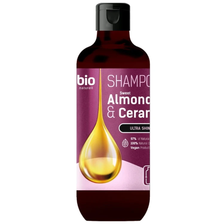 Bio naturell Szampon do włosów Olejek migdałowy &amp; Ceramidy Ultra Blask 355ml
